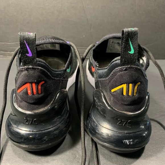 Nike Air Max 270 Womens Black Multi Color Sneakers Shoe Size 8 - Picture 6 of 9